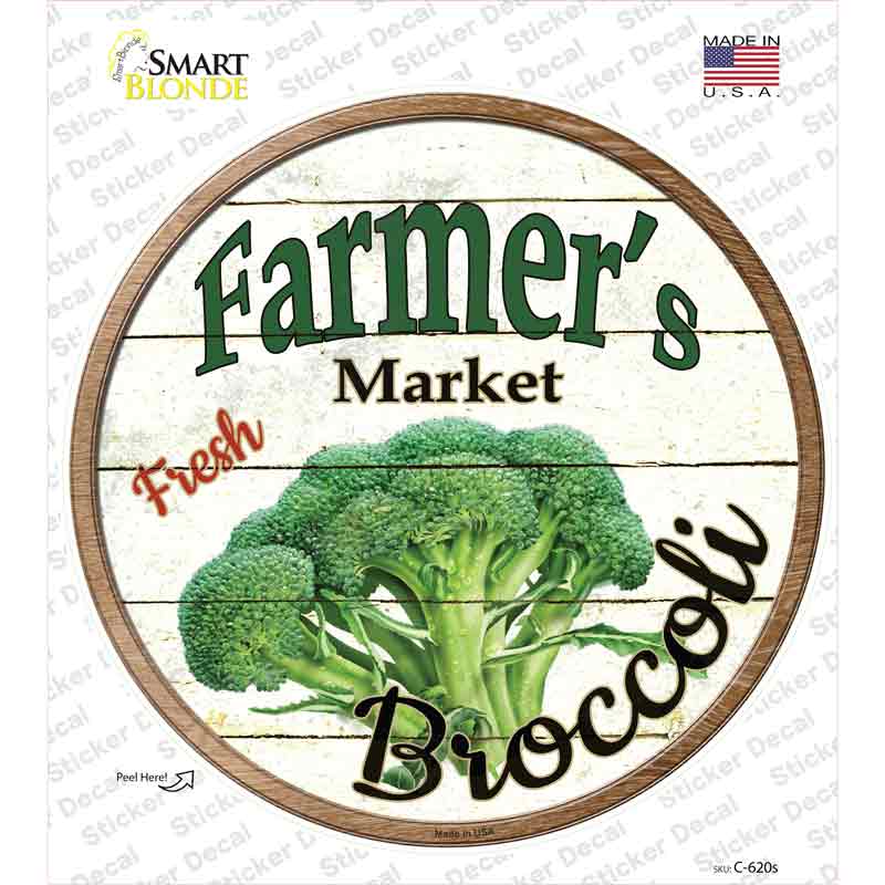Farmers Market Broccoli Novelty Circle Sticker Decal | Smart Blonde