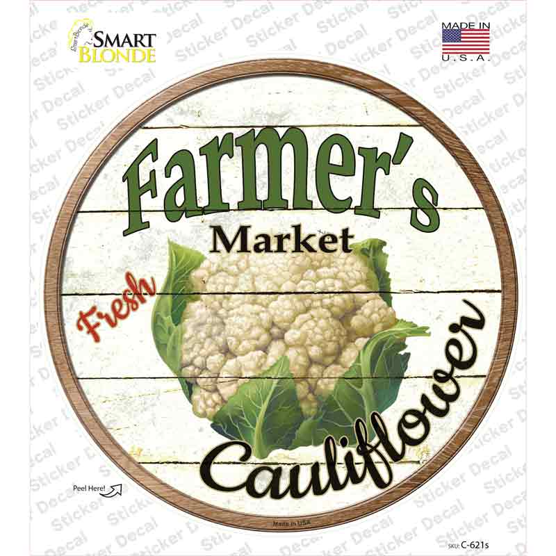 Farmers Market Cauliflower Novelty Circle Sticker Decal Small