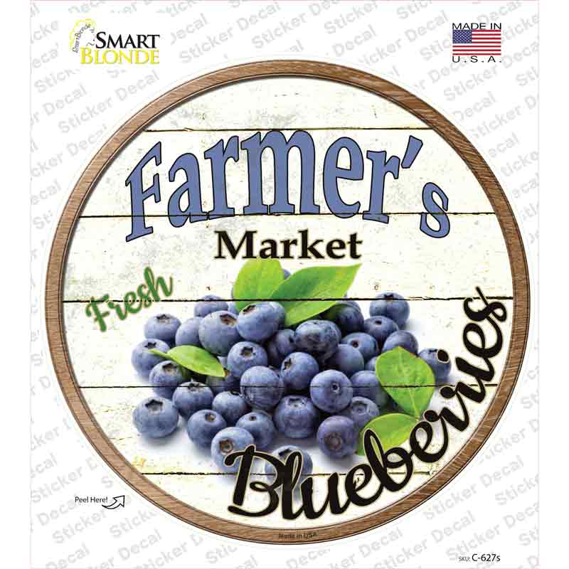 Farmers Market Blueberries Novelty Circle Sticker Decal Small