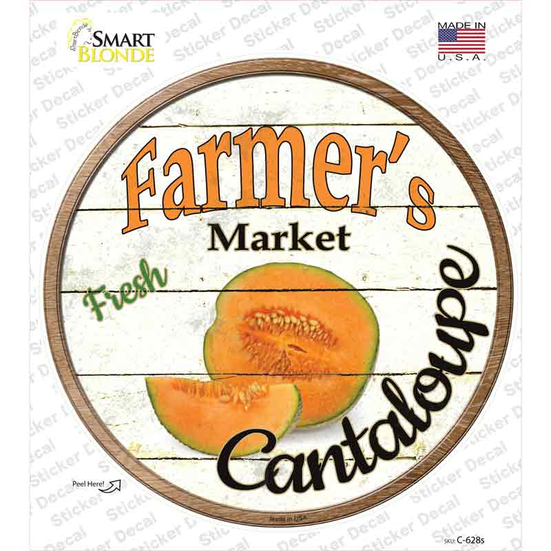 Farmers Market Cantaloupe Novelty Circle Sticker Decal Small