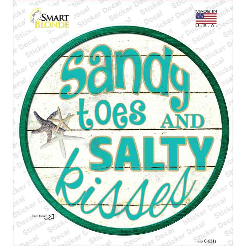 Sandy Toes Novelty Circle Sticker Decal Small