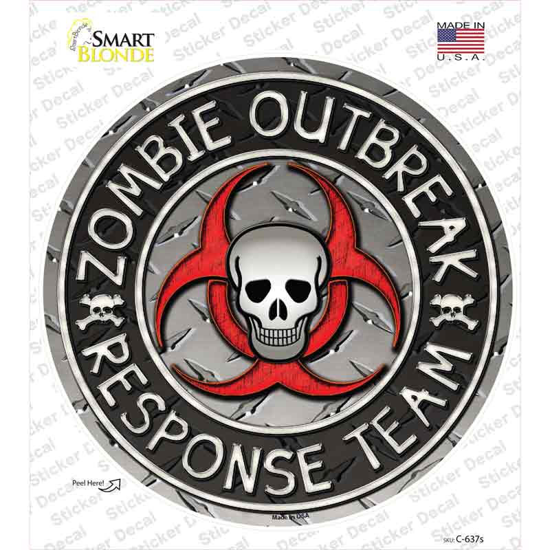 Zombie Outbreak Novelty Circle Sticker Decal Small