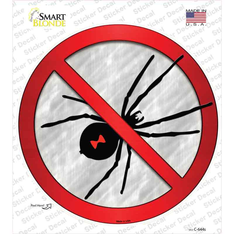 No Spiders Novelty Circle Sticker Decal Small