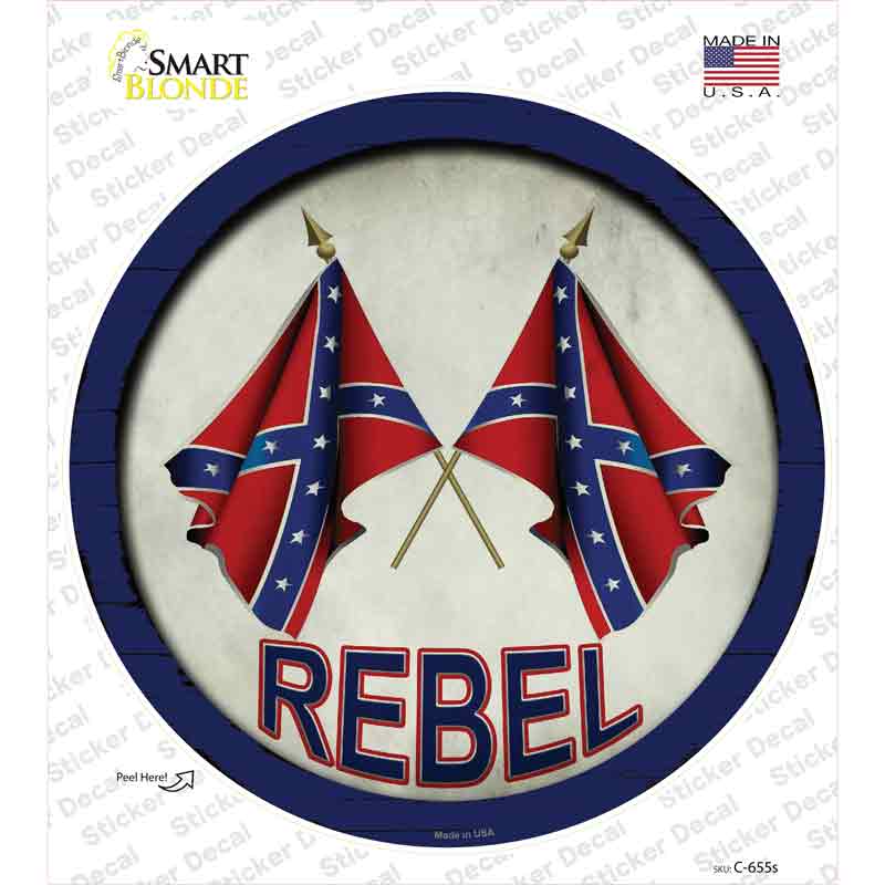 Rebel Novelty Circle Sticker Decal Small