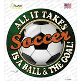 Soccer Novelty Circle Sticker Decal