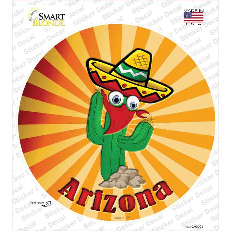 Cactus Arizona Novelty Circle Sticker Decal Small