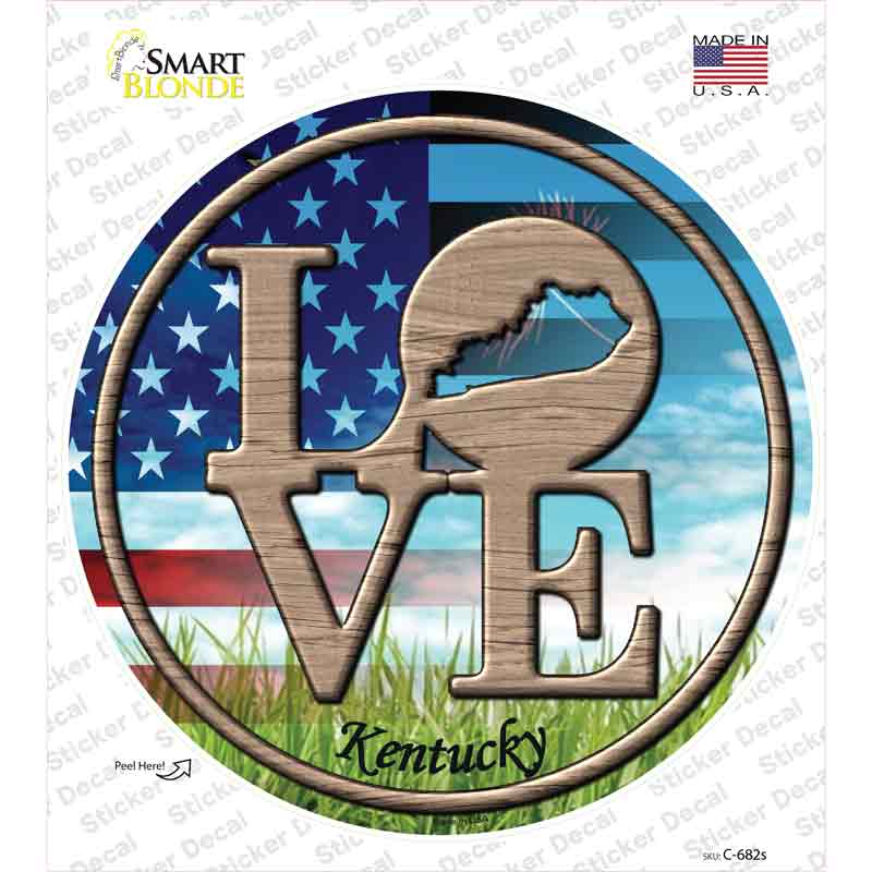 Love Kentucky Novelty Circle Sticker Decal Small