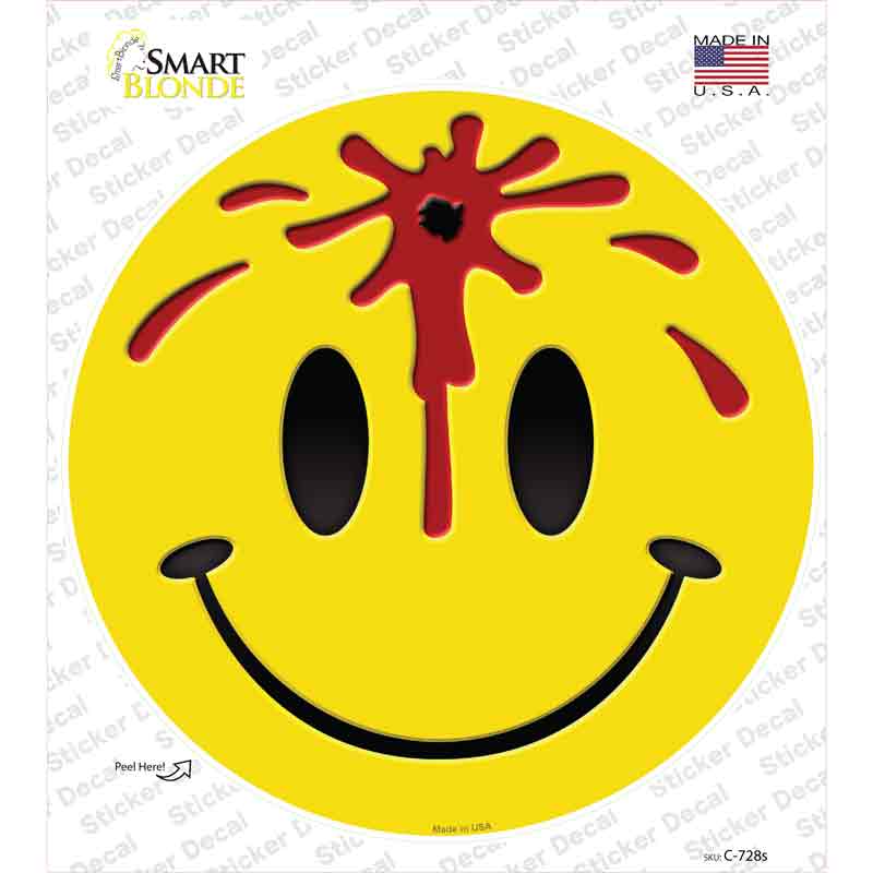 Bullet Smile Novelty Circle Sticker Decal Small