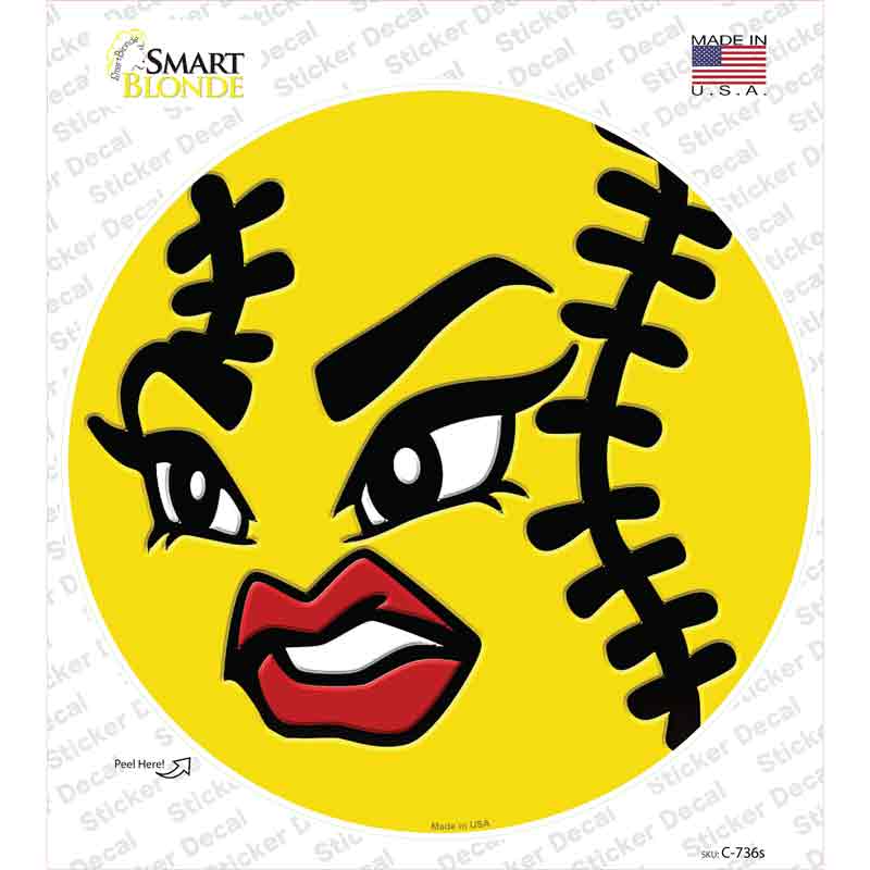 Angry Softball Novelty Circle Sticker Decal Small