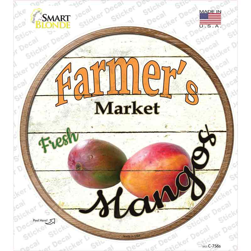 Farmers Market Mangos Novelty Circle Sticker Decal Small