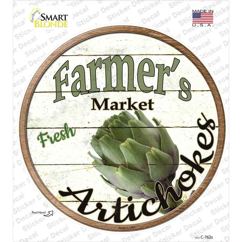 Farmers Market Artichokes Novelty Circle Sticker Decal Small