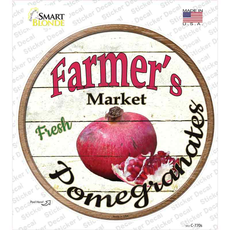 Farmers Market Pomegranates Novelty Circle Sticker Decal