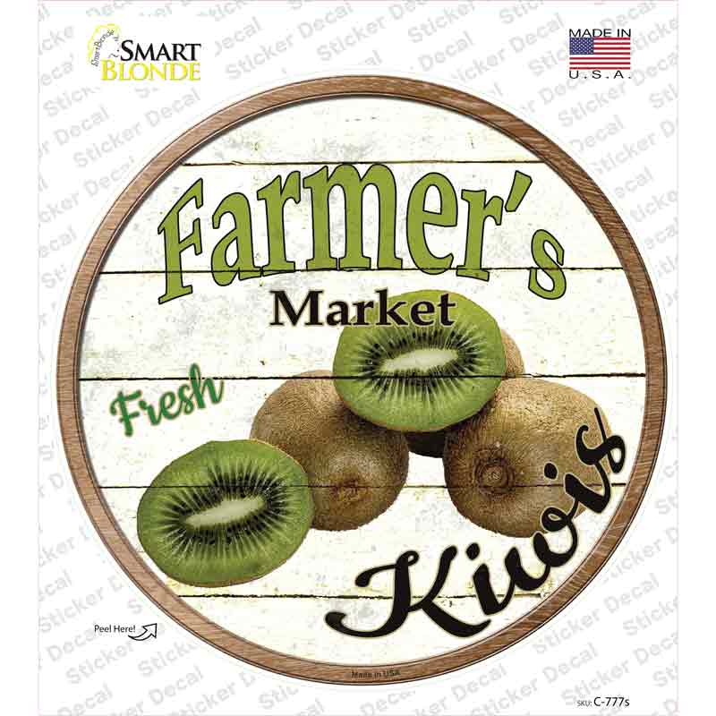 Farmers Market Kiwis Novelty Circle Sticker Decal Small