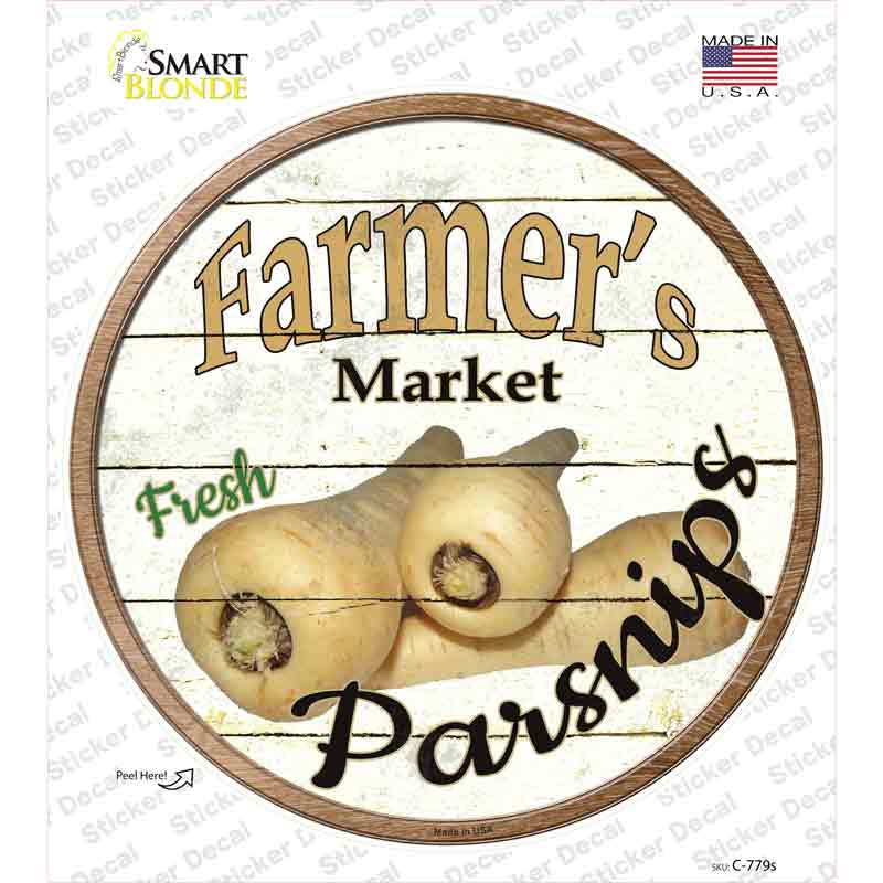 Farmers Market Parsnips Novelty Circle Sticker Decal Small