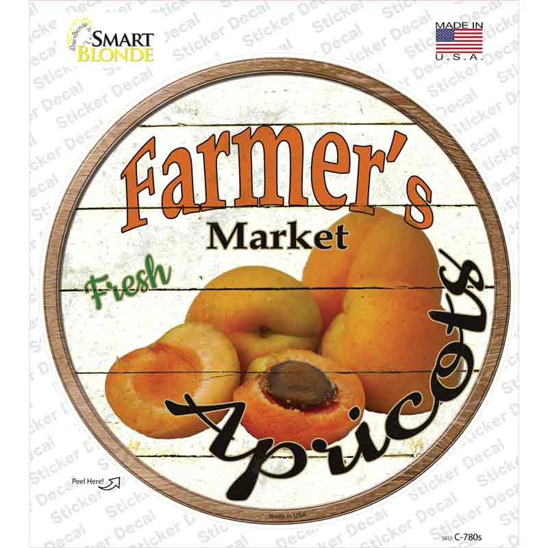 Farmers Market Apricots Novelty Circle Sticker Decal Small