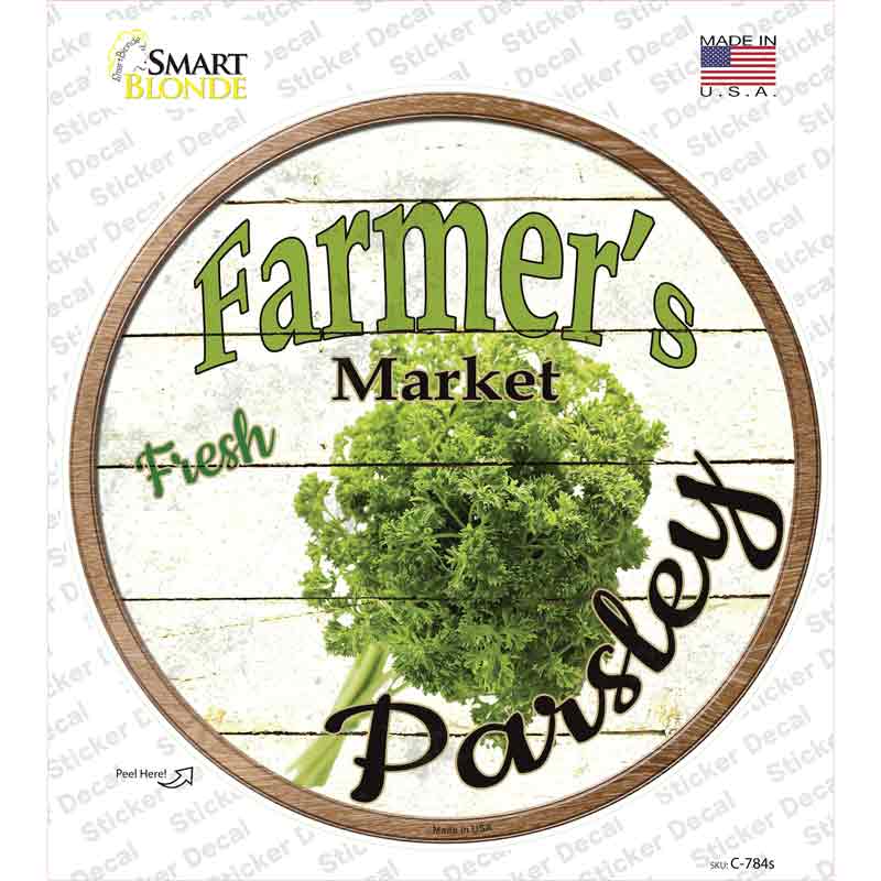 Farmers Market Parsley Novelty Circle Sticker Decal Small