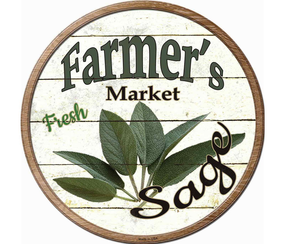 Farmers Market Sage Novelty Circle Sticker Decal Small