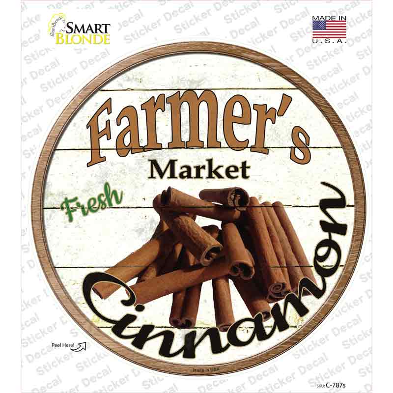 Farmers Market Cinnamon Novelty Circle Sticker Decal Small