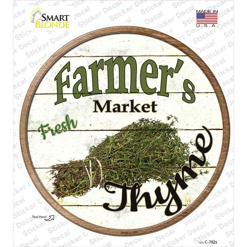 Farmers Market Thyme Novelty Circle Sticker Decal Small