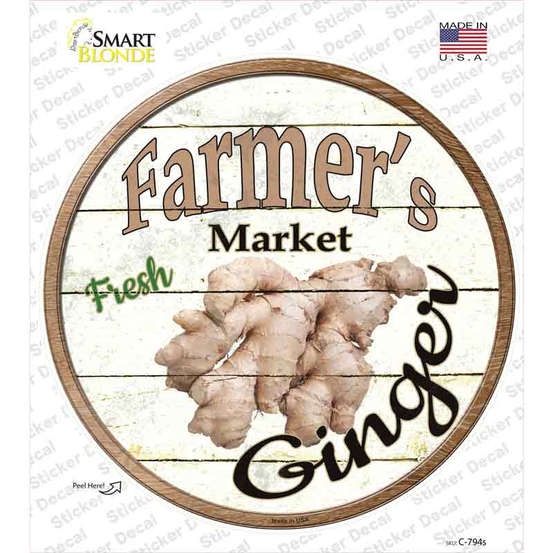 Farmers Market Ginger Novelty Circle Sticker Decal Small