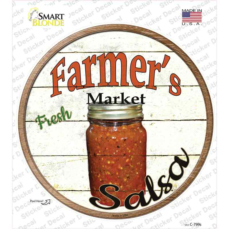 Farmers Market Salsa Novelty Circle Sticker Decal Small