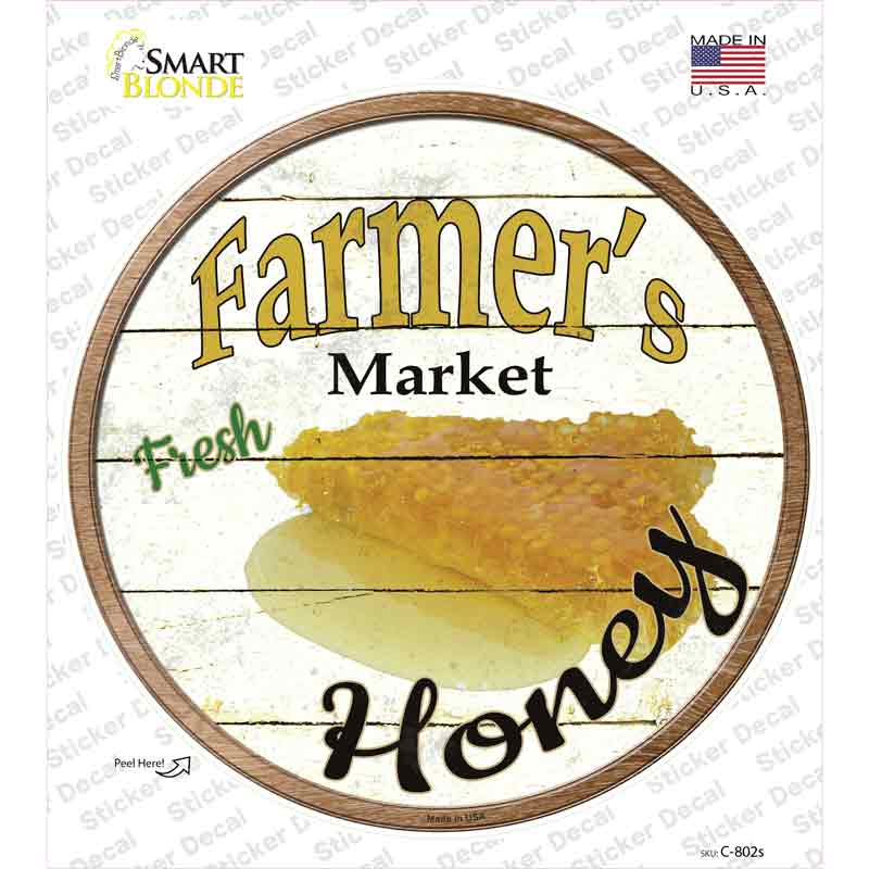 Farmers Market Honey Novelty Circle Sticker Decal Small