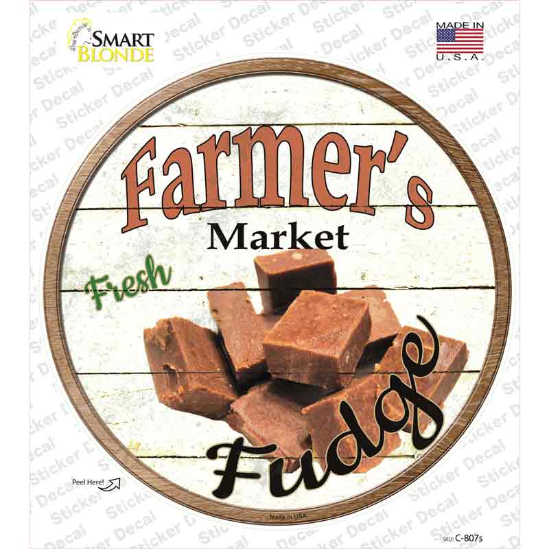 Farmers Market Fudge Novelty Circle Sticker Decal Small