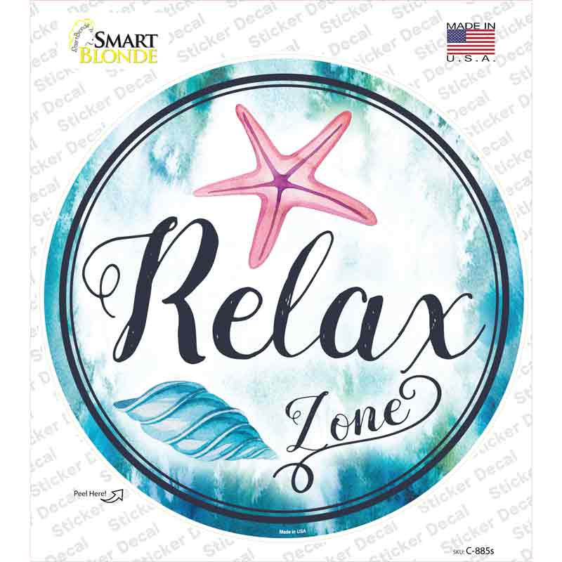 Relax Zone Novelty Circle Sticker Decal Small