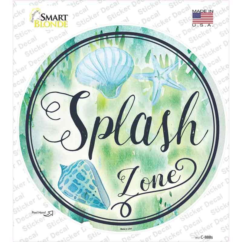 Splash Zone Novelty Circle Sticker Decal Small