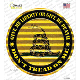 Dont Tread On Me Yellow Novelty Circle Sticker Decal Small