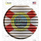 Florida Flag Corrugated Novelty Circle Sticker Decal Small