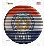 Missouri Flag Corrugated Novelty Circle Sticker Decal Small