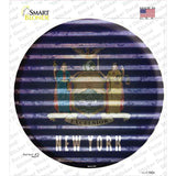 New York Flag Corrugated Novelty Circle Sticker Decal Small