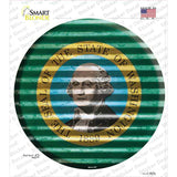 Washington Flag Corrugated Novelty Circle Sticker Decal Small