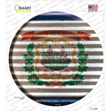 West Virginia Flag Corrugated Novelty Circle Sticker Decal Small