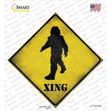 Bigfoot Xing Novelty Diamond Sticker Decal Small