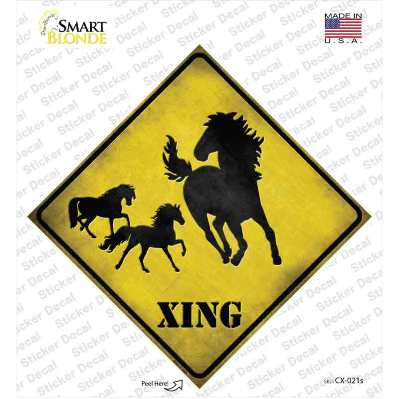 Horse Xing Novelty Diamond Sticker Decal Small