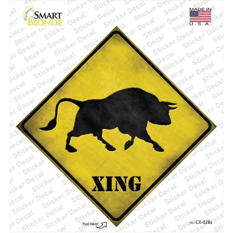 Bull Xing Novelty Diamond Sticker Decal Small