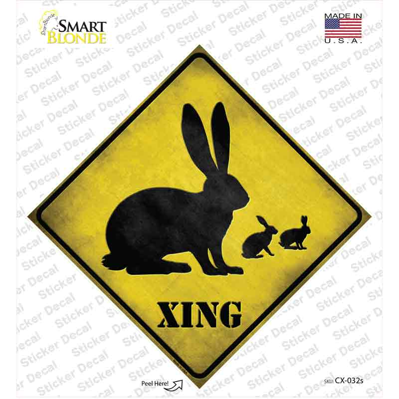 Rabbit Xing Novelty Diamond Sticker Decal Small