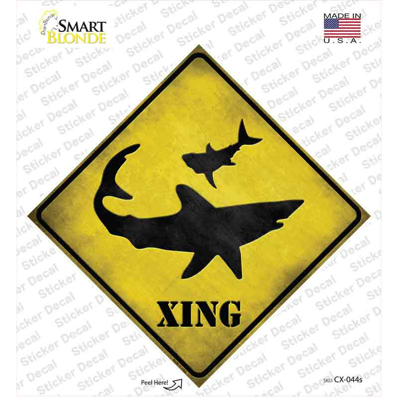 Shark Xing Novelty Diamond Sticker Decal Small