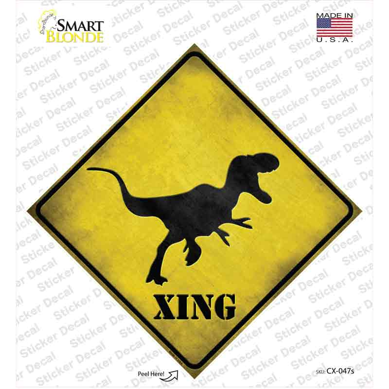 T-Rex Xing Novelty Diamond Sticker Decal Small