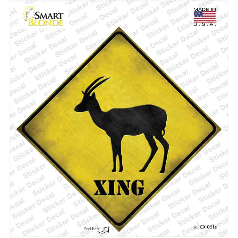 Antelope Xing Novelty Diamond Sticker Decal Small