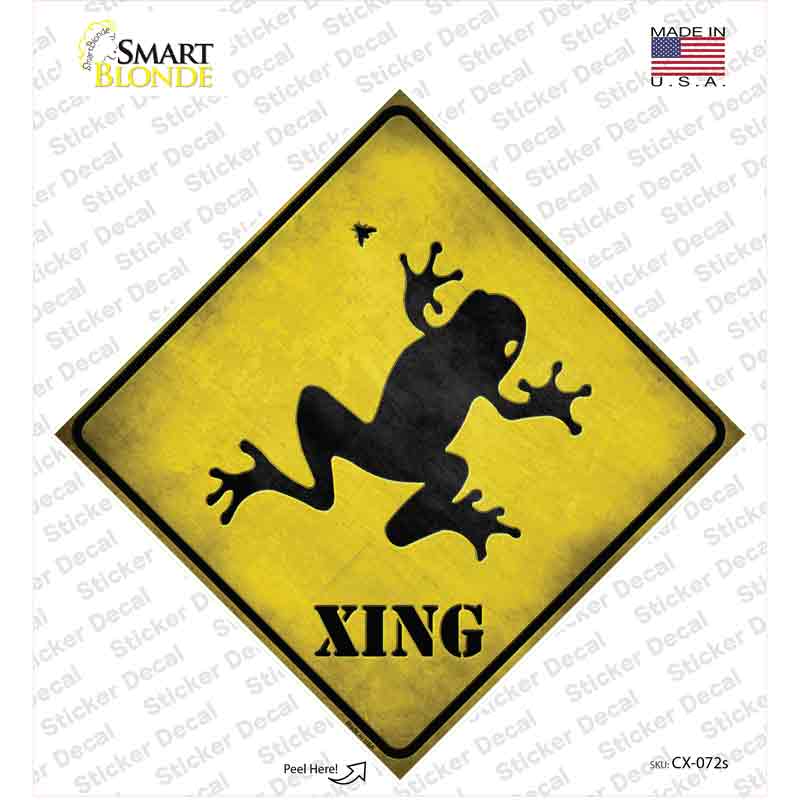 Frog Xing Novelty Diamond Sticker Decal Small