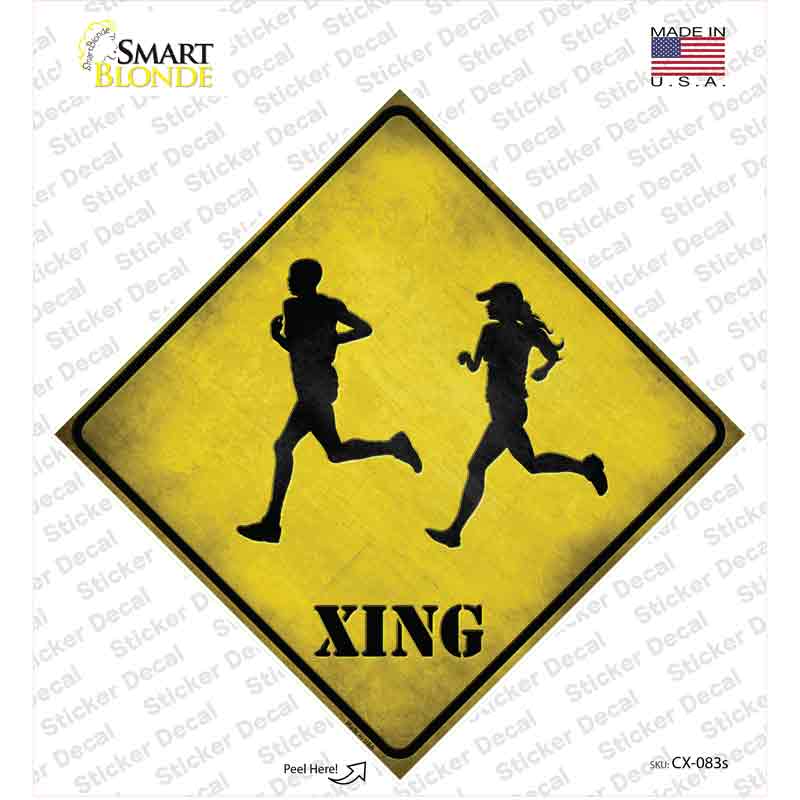 Runners Xing Novelty Diamond Sticker Decal