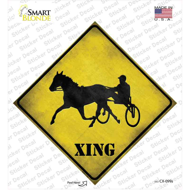 Harness Racing Xing Novelty Diamond Sticker Decal Small