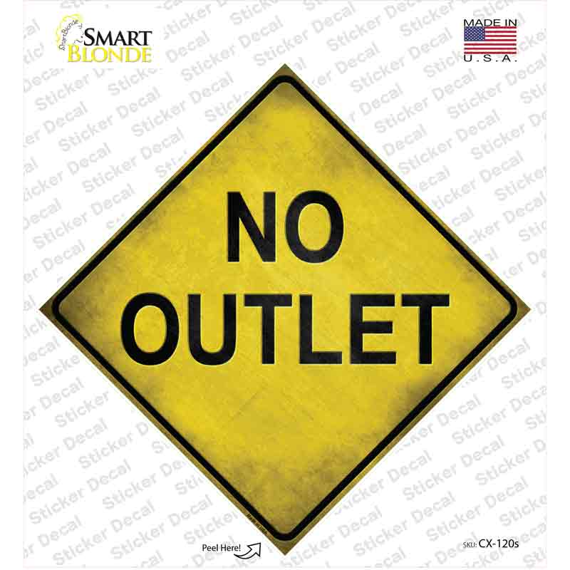 No Outlet Textured Novelty Diamond Sticker Decal
