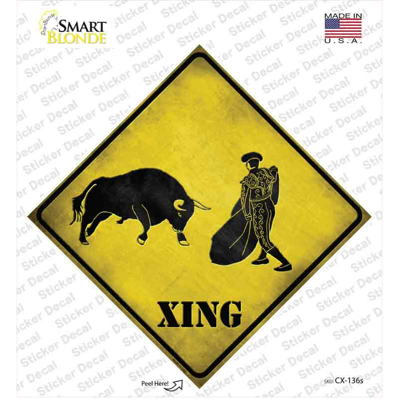 Bullfight Xing Novelty Diamond Sticker Decal Small