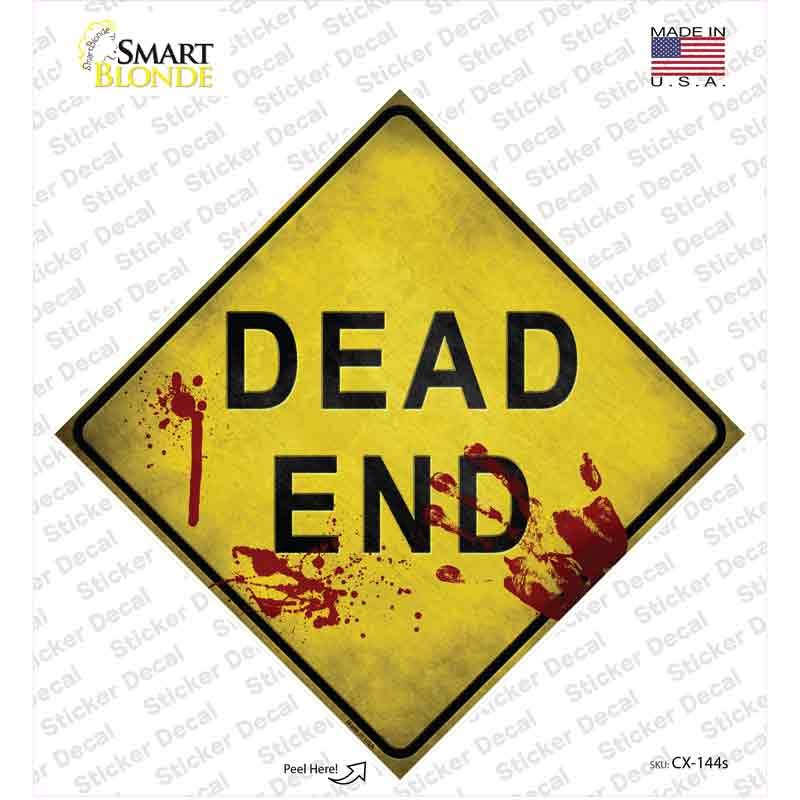 Dead End Bloody Novelty Diamond Sticker Decal Small