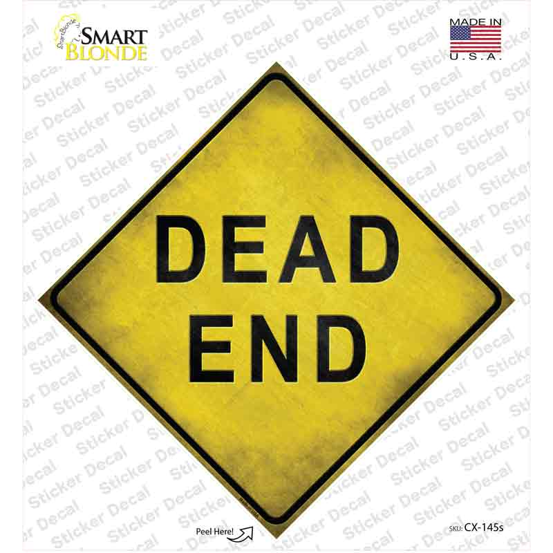 Dead End Textured Novelty Diamond Sticker Decal