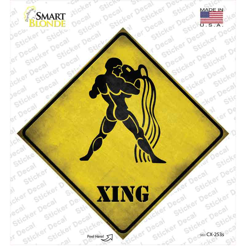 Aquarius Zodiac Animal Xing Novelty Diamond Sticker Decal Small